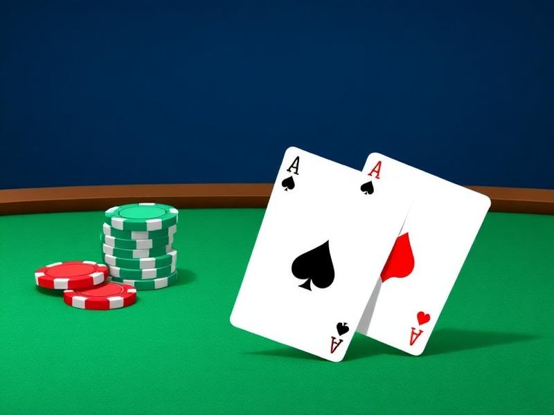 Kuvitus pokeripöydästä ja ässäpareista
